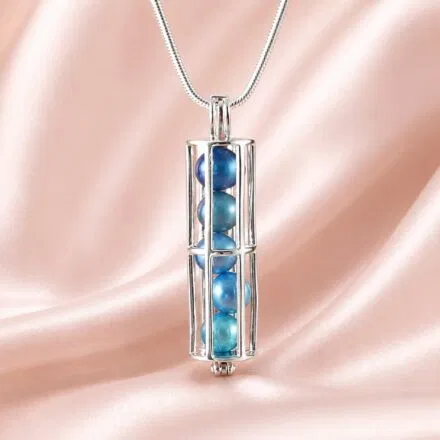 Cylinder Sterling Silver Cage Pendant + 4 Reveals