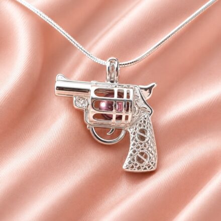 Gun S/Silver Cage Pendant + 1 Oyster Reveal