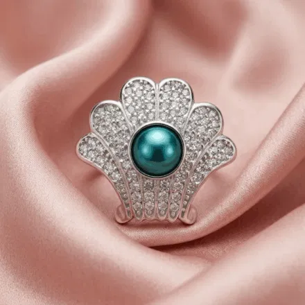 Bling Shell Cage Ring (S/Silver) + 1 Oyster Reveal