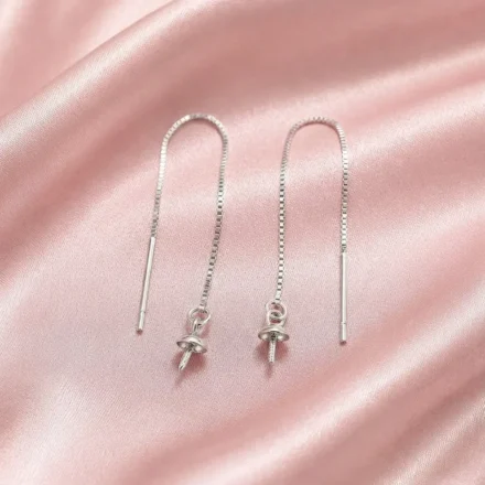 Simple Threads (S/Silver) Ear Rings (supply your own pearls)