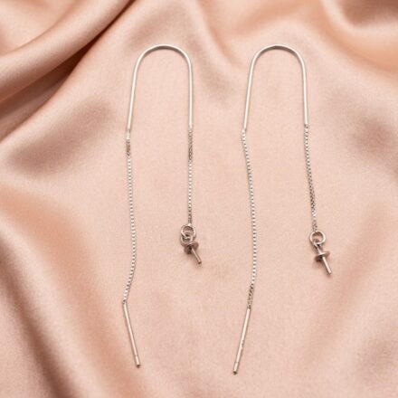 Hook Threads (S/Silver) Ear Rings (with pearls)