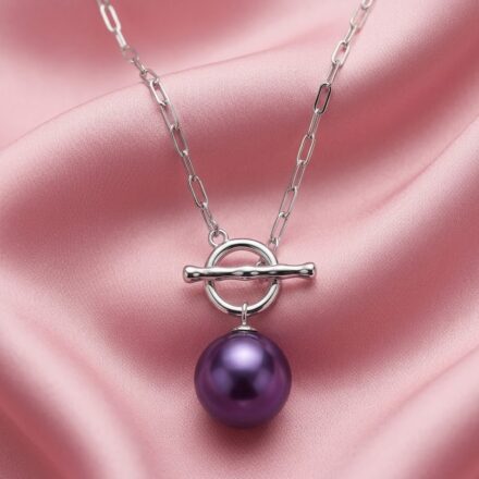 T-Bar Necklace – 20” with Custom Edison Pearl