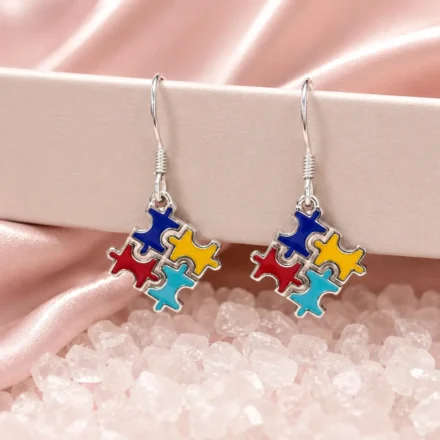 Autism Puzzle Ear rings (S925)